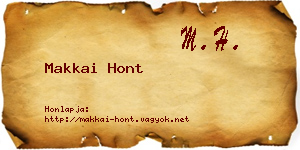 Makkai Hont névjegykártya
